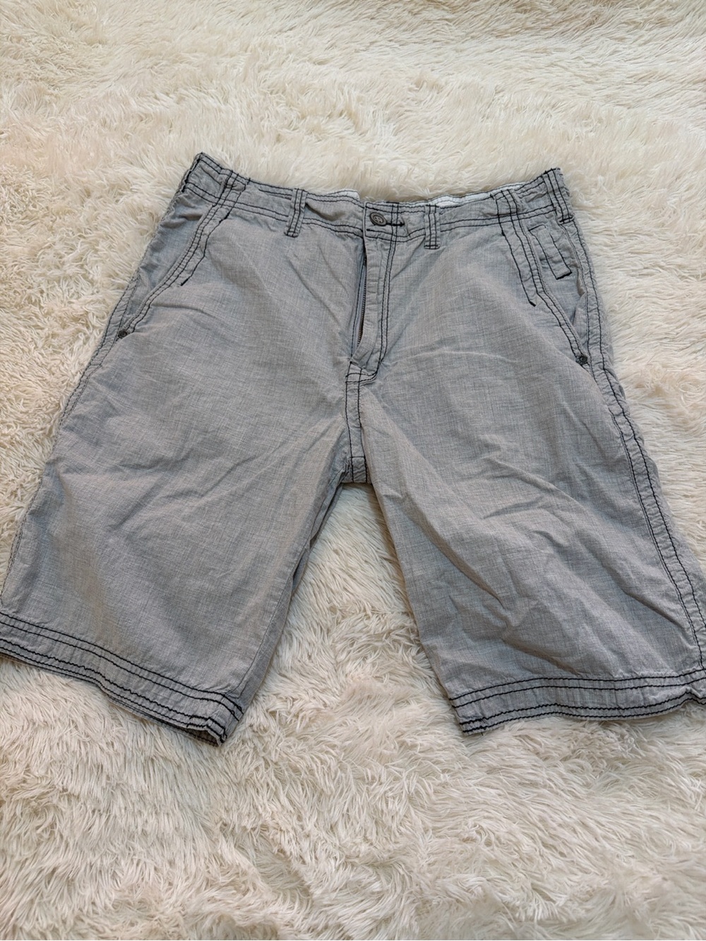 Buckle Men's Light Gray Flat Front Shorts